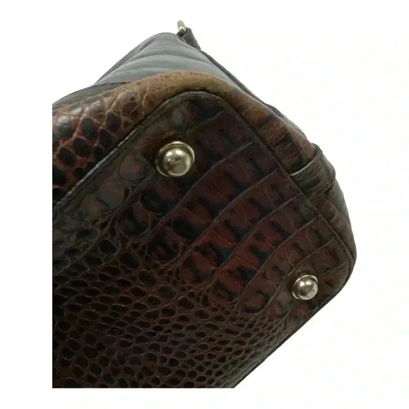 Brahmin Duxbury Leather Brown Croc Embossed Leather Dome Satchel Shoulder bag - Picture 4 of 8